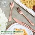 thumbnail image 5 of PrimeCook Shop 75 Pack Rose Gold Plastic Silverware Disposable Cutlery Set - 25 Forks Knives Spoons - Disposable Flatware Heavy Duty Plastic Utensils Set for Catering, Parties, Dinners, Weddings, 5 of 14