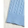 thumbnail image 4 of Hotian Women Cable Knit Sweater Vest V Neck Pullover Blue S, 4 of 6