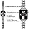 thumbnail image 5 of TECH CIRCLE for Apple Watch Band 42mm 44mm 45mm 49mm Series 9 8 7 6 5 4 3 2 1 SE Ultra/Ultra 2 for women, Bling Replacement Bracelet iWatch Band, Sparkle Stainless Steel Metal Wristband,Black, 5 of 6