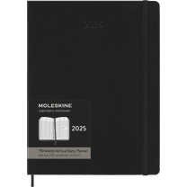 Moleskine PRO 12 Month 2025 Weekly Vertical Planner, Hard Cover, XL (7.5" x 9.75"), Black, 288 Pages
