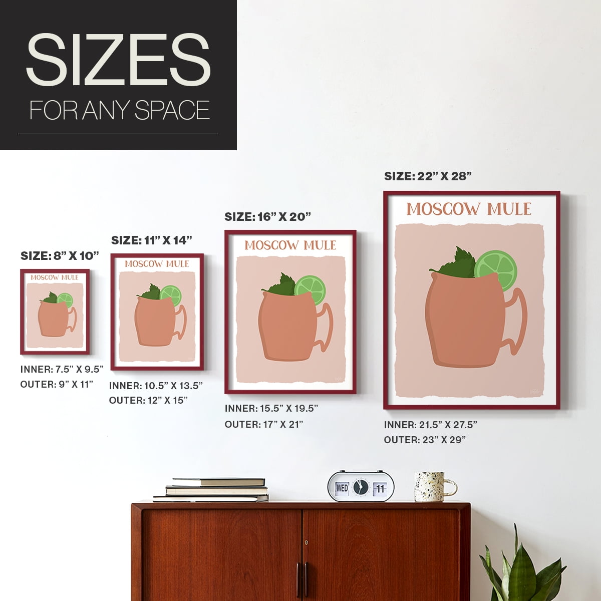 Moscow Mule in Red Solid Wood 8 x 10 Framed Print