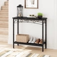 thumbnail image 3 of Small Console Table, 31.5" L x 11.8" W x 31.8" H Retro Sofa Table with Storage, 2 Tier Behind Couch Table for for Living Room, Entryway, Hallway, Foyer, 3 of 8