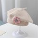 thumbnail image 2 of Toddler Winter Warm French Berets Hats With Flower Baby Kids Girls Bonnet Hat Knitting Wool Artist Painter Cap, 2 of 3