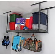 MonsterRax 2x6 Overhead Garage Storage Rack - Height Adjustable - Steel Rack - 300lb Max Capacity (Hammertone, 12-21)