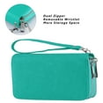 thumbnail image 2 of HAWEE Cellphone Wallet Dual Zipper Wristlet Purse with Card Slot/ Coin Pouch Compatible with iPhone/Samsung for Women or Lady, Turquoise, 2 of 7