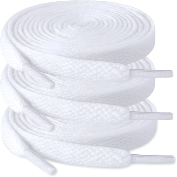 TUWAFE 3 Pairs Flat Sneaker Shoelaces Athletic Running Shoe Strings Replacement Boot Laces 5/16 Inch