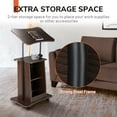 thumbnail image 4 of Yescom Support de Podium en Bois pour Églises Mariage Événement avec Étagère de Rangement Hauteur Réglable Inclinable Bureau Roulant Verrouillable Roues Marron, 4 of 10