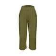 thumbnail image 5 of cfhntfmh Capri Pants for Women Summer Beach Elastic Waist Loose Pants Wide Leg Comfy Pocketed Cropped Pants, 5 of 6