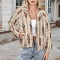 thumbnail image 3 of Jackets for Women Winter Coat Jackets Flannel Stand Collar Jacket(Earthy Floral Vertical Pattern Design,Size:S-4XL), 3 of 7