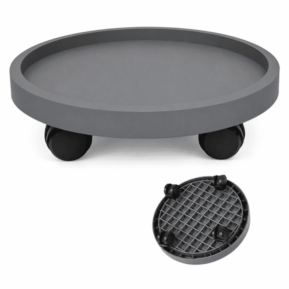 11 inch Heavy Duty Plant Caddie with Wheels, Rolling Plant Stand Pot Trolley, Wheeled Planter Saucer Tray, Potted Flower Mover Dolly with Casters Round Coaster for Indoor Outdoor