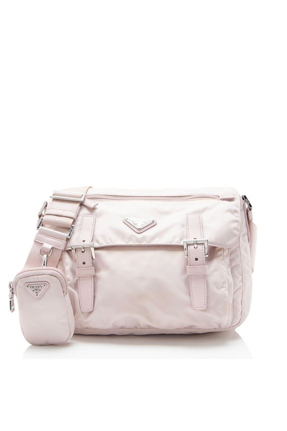 Pre-Owned Prada Re-Nylon Double Buckle Messenger