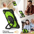 thumbnail image 5 of SaniMore Case for Samsung Galaxy Tab A9 Plus 12.4" 2023 SM-X810/X816/X818, Shockproof Shoulder Strap 360° Rotating Handle Bracket Pencil Holder Tri-layer Hybird Anti-drop Kids Shell, Black+Green, 5 of 9
