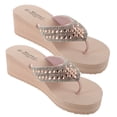 thumbnail image 3 of ColoMX 1 par de zapatos de playa antideslizantes, zapatos con suela deslizante, chanclas, zapatos de diamantes de perlas para mujeres de verano (tamaño rosado 38 24.0CM, 7US, 4.5UK, 38EU, 9.432Inch), 3 of 8