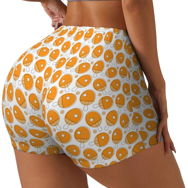 Fotbe Ping-Pong Table Tennis Racket Shorts Sin Costuras – Shorts Deportivos de Cintura Alta para Mujer, Elásticos para Gimnasio, Yoga, Running o Ciclismo-XX-Large
