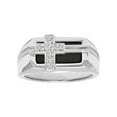 thumbnail image 3 of Men’s Sterling Silver Diamond Accent Cross Ring, 3 of 4