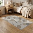 thumbnail image 2 of ODIKA 5'x7' Beige Abstract Ivory Copper Washable Area Rug Modern Geometric Design With Motifs And Artistic Flair Non-Slip, Chair-Friendly for Dining Room, Under Table, Home Office, 2 of 7