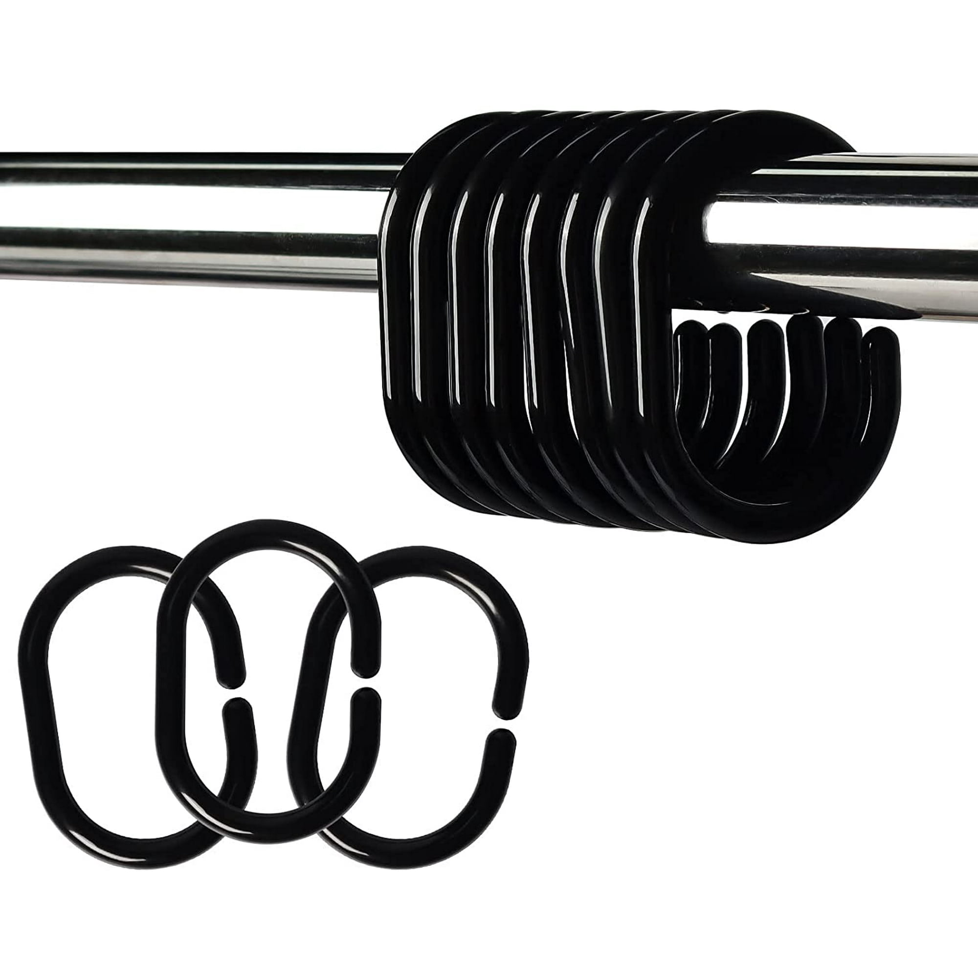 Shower Curtain Hooks 24 Pcs Rings Plastic C Roller Rust Resistant Anti