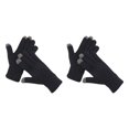 thumbnail image 4 of sweethay 1 par de guantes de invierno engrosados, flexibles, para mantener el calor, cubierta para los dedos, accesorio de ropa con color simple Negro 2piezas, 4 of 6