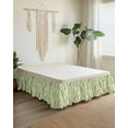 thumbnail image 2 of Branch Flower Bed Skirt Bee Bird Bud Retro Green Bed Skirts King Size 16 Inch Drop, Wrap Around Dust Ruffle&nbsp;Bedskirt with Adjustable Elastic Belt for Queen Size Beds, 2 of 7