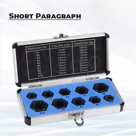

Barhoo Cordless Drill Clearance! Broken Nut and Bolt Extractor (Set of 10) the Perfect Tool Kit for Removing Stripped Rounded and Rusted and Broken Nut Extractor Socket Head Hex Removal Tool