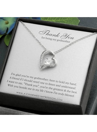 Anavia Godmother Gift, Godmother Necklace, Jewelry Gift, Gift for  Godmother, Birthday Gift, Christmas Gift for Her, Cross Necklaces with Wish  Card-[Silver] 