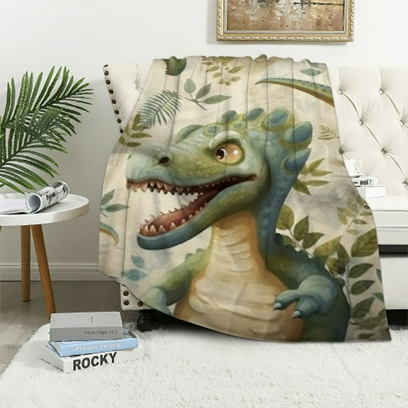 BCIIG Cute Dinosaur Blanket Gifts for Kids Boys Soft Warm Lightweight Cozy Dinosaurs Throw Blankets for Bed Living Room Sofa Travel Home Decor 40x50in