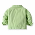 thumbnail image 5 of Atogsazn Toddler Baby Boys Denim Jackets Kids Button Down Shirts with Pockets Jeans Outfit Long Sleeve Clothes 03-Green 6-7 Years, 5 of 9