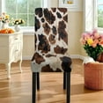 thumbnail image 3 of Xoenoiee Vintage Brown Cow Print 5 Pcs Table Cloth with Chair Covers Set Easy-Clean Elastic Rectangle Tablecloth with Seat Slipcover Set of 4 for Home Restaurant Hotel Decor, 3 of 6