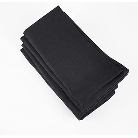 

Fennco Styles Everyday Design Solid Color Cloth Napkins 20 W x 20 Set of 4 - Black Dinner Napkins for Home Décor Banquets Family Gathering and Special Events