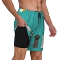 thumbnail image 3 of Haiem Cute Cat Paw And Dog Mens Swim Trunks with Compression Liner 2 in 1 Swimming Shorts Stretch Swimwear Quick Dry,Board Shorts-Small, 3 of 9