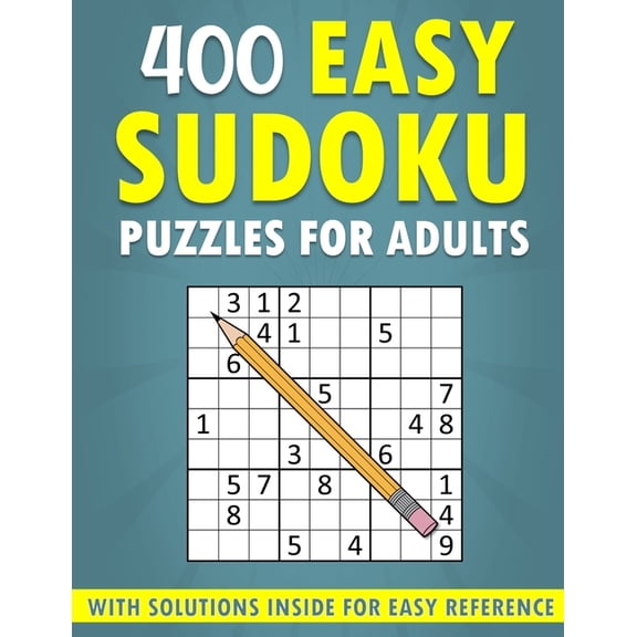 400 Easy Sudoku Puzzles for Adults - With Solutions Inside for Easy Reference, (Paperback)
