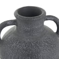 thumbnail image 5 of DecMode 16" Whitewashed Textured Amphora Black Ceramic Vase with 2 Handles, 5 of 10