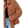 thumbnail image 3 of Naturalour Womens Corduroy Shirt Jacket Button Down Long Sleeve Blouses Collared Shirts w/Pockets, 3 of 7