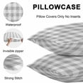 thumbnail image 5 of Throw Pillow Covers 20x20 Inch Set of 2, Grey Plaid Waterproof Outdoor Pillow Covers, Gradient Geometric Buffalo White Checkered Decorative Cushion Pillowcases for Couch, Sofa, Bed, Garden, Patio, 5 of 9