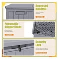 thumbnail image 3 of WDZS 90 Gallon Double-Wall Deck Box, Side Handles, HDPE Outdoor Large Storage Box Waterproof and Lockable for Patio Furniture, Garden, Pool (Gray, 90 Gallon), 3 of 7