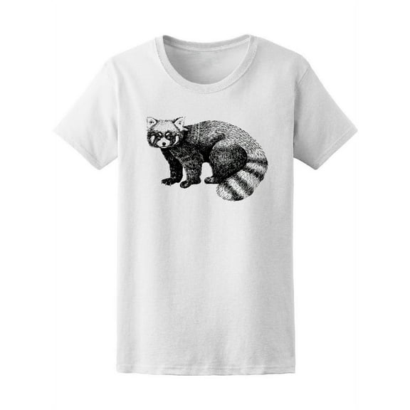 Cute Red Panda Sketch T-Shirt Women -Image by Shutterstock, Female x-Large