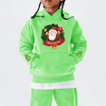 thumbnail image 5 of UACY Kids Girls Christmas Hoodie Fleece Lined Long Sleeve Hooded Cute Funny Santa Claus Graphic Sweatshirt Fall Winter Pullover Tops (Green, 11-12 Years), 5 of 5