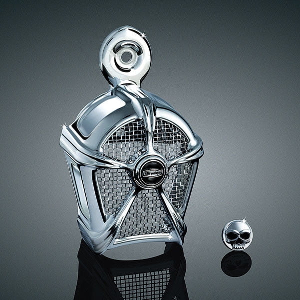 Kuryakyn Mach 2 Two Chrome Horn Cover Mesh Harley Accent Touring