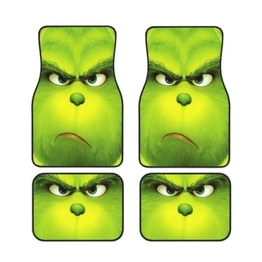 The Grinch Car Floor Mats for Front and Rear Foot Pads Car Accessories Full Set of 4 Pcs Non-Skid Rubber Backing Universal Fit SUV, Truck, Vehicle