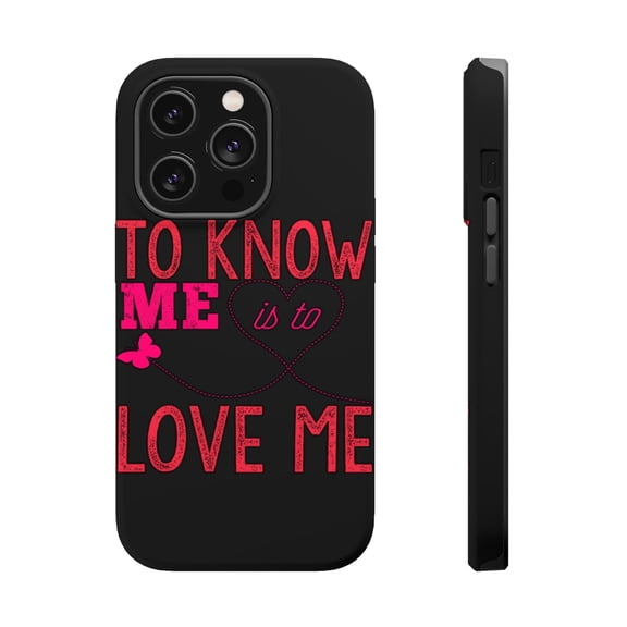 DistinctInk Tough Case for Apple iPhone 15 PRO (6.1" Screen), Compatible with MagSafe Charging - To Know Me Is To Love Me