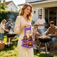 thumbnail image 3 of Foldable 2 Bottle Drink Carrier Portable Bottle Holder Handheld Two Cup Caddy for Outdoor Party, 3 of 4