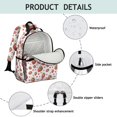 thumbnail image 4 of Strawberry and Heart White Pattern Cute School Backpack Bag for School with Padded Back and Adjustable Shoulder Straps 15.25"x11.5"x5.25", 4 of 5