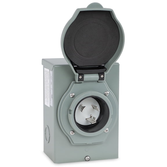 BISupply Generator Inlet Box - 3 Prong L5-30 - 30 Amp 125V Power Input Inlet