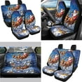 thumbnail image 2 of KUIFORTI Santa Claus Reindeer Print Car Seat Covers Full Set 11 Piece Seat Covers Steering Wheel Cover Auto Seat Belt Cover Seatbelt Cup Coasters Automotive Interior Accessories for Cars, 2 of 6