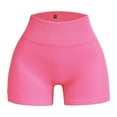 thumbnail image 2 of UVEASISHA Women's Ribbed Knit Yoga Shorts High Waisted Seamless Workout Shorts Butt Lifting Stretchy Tummy Control Fitness Shorts Hot Pink S, 2 of 3