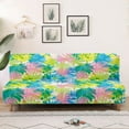 thumbnail image 3 of Xoenoiee Futon Slipcover for Armless Couch Stretchy Sofa Bed Cover Soft Elastic Couch Cover Machine Washable Furniture Protector, Colorful Tropical Leaf, 3 of 8