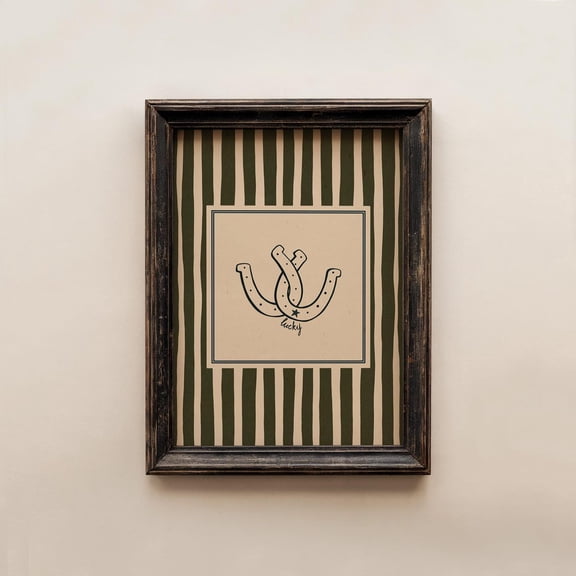 Western Horseshoe Lucky Wall Art, Unframed Paper Print Size 8x12