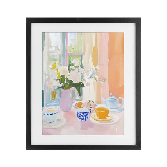Stupell Industries Breakfast Still Life Abstraction Black Framed Print Under Glass, design by The Prints Vibe