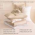 thumbnail image 6 of Comforter Set 7 Piece Ombre Beige Microfiber Bedding with Sheet Pillow Shams, 6 of 6