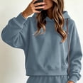 thumbnail image 5 of Sevevn Women's Fall Lightweight 2‑Piece Sweatsuit Outfit, Relaxed Cropped Hoodie with Wide‑Leg Pants for Daily Casual Wear, 5 of 8